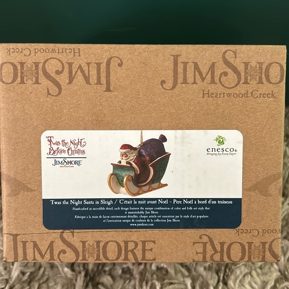 NIB Jim Shore ‘Twas the Night Santa in Sleigh Hanging Ornament 2023 NEW